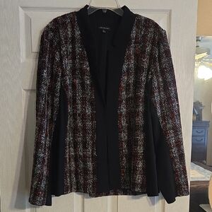 Lane Bryant Women's Plaid Blazer - Black and Red